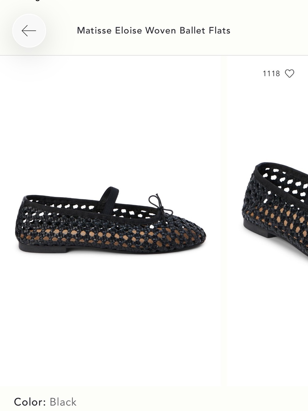 Anthropologie Matisse Eloise Black Woven Leather Ballet Flats Women’s 9M
